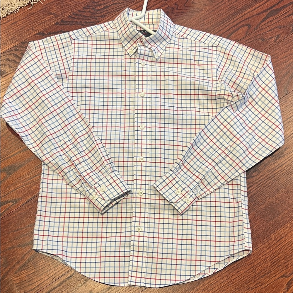 Boys Brooks Brothers Checkered Dress Shirt Size M Non-Iron
